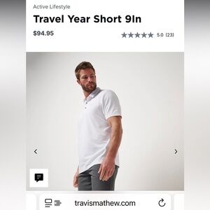 TravisMathew travel year shorts 9 inch